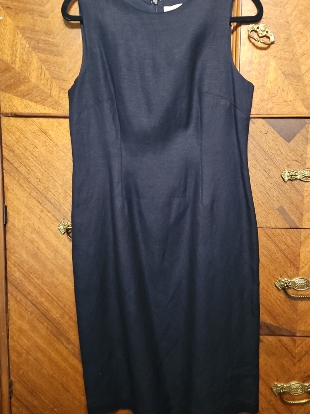 Kenar Size 8 90's Black Sleeveless Midi Sheath Dress